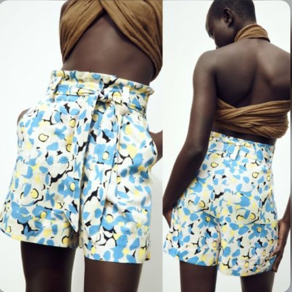Zara Linen High Waisted Shorts - Picture 6 of 16